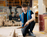 brickwork student in hull college workshop