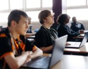 Hull College students studying business course