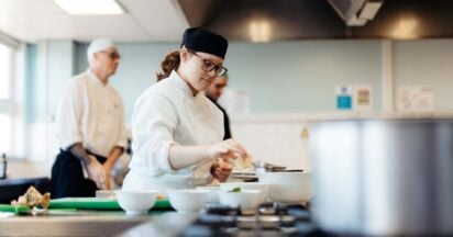 catering students in the hull college training kitchen