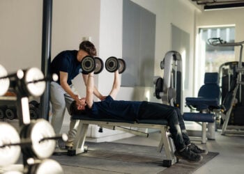 sports students working out in the gym at hull college