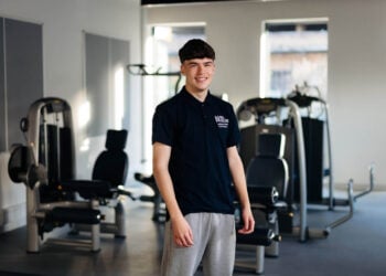 student in the gym at hull college