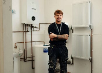 student in plumbing workshop at hull college