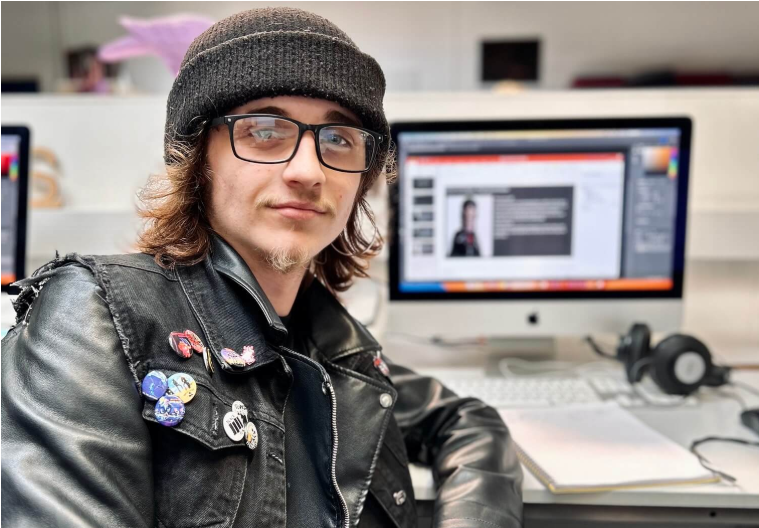 alfie a graphics design student at hull college