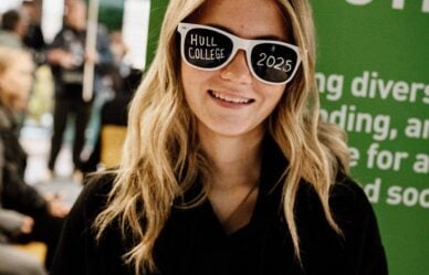 hull college student taking part in video