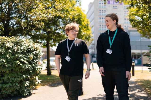 two Student In Front Of hull College