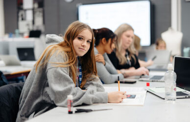 Female 14+ Student in class