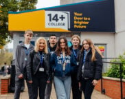 14+ students standing outside 14+ College