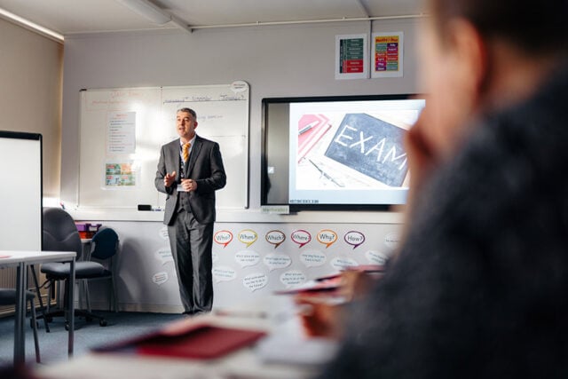 Adult learners in class
