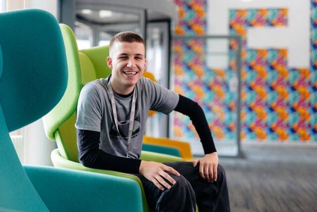 student in hull college reception