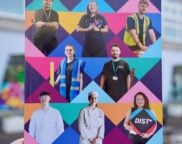 The image shows a person holding a Hull College FE Prospectus for 2026/27. The cover features diverse students in various uniforms on a colorful geometric background.