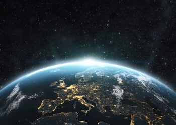 Planet Earth From The Space At Night